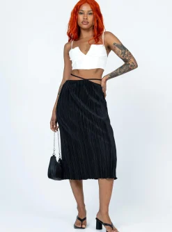 Princess Polly Blanca Midi Skirt  Black Shop