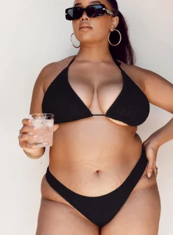 Princess Polly Blanca Triangle Shirred Bikini Topcurve   Black Outlet