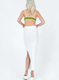 Princess Polly Blend Dannie Mid Waist Knit Skirt White Discount