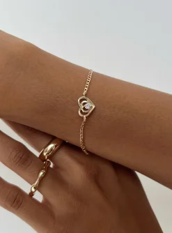 Princess Polly Blooming Bracelet  Gold Flash Sale