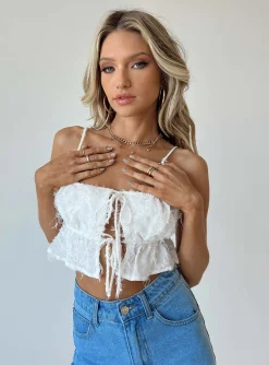 Princess Polly Bobbie Top  White Best