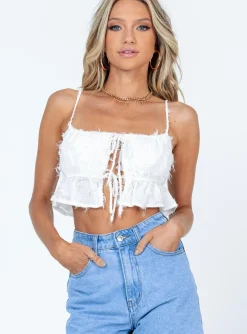 Princess Polly Bobbie Top  White Best