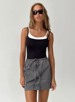 Princess Polly Boden Double Layered Bodysuit  Black New