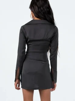 Princess Polly Bodeni Long Sleeve Mini Dress Black Best Sale