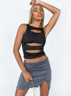 Princess Polly Bohdi Mini Skirt  Silver Cheap