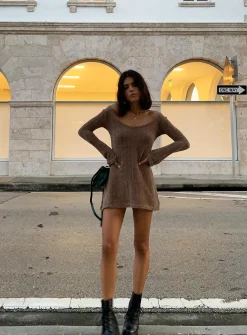 Princess Polly Boho Babe Mini Dress  Mocha Store