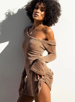 Princess Polly Boho Babe Mini Dress  Mocha Store
