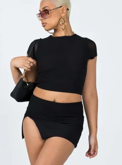 Princess Polly Bold Move Mini Skirt  Black Cheap