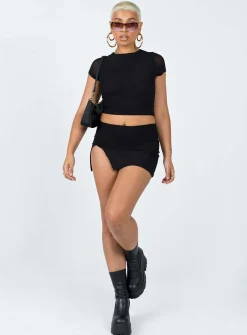 Princess Polly Bold Move Mini Skirt  Black Cheap