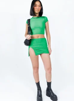 Princess Polly Bold Move Mini Skirt  Bright Green Best