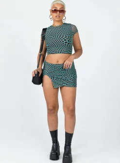 Princess Polly Bold Move Mini Skirt  Blue Multi New