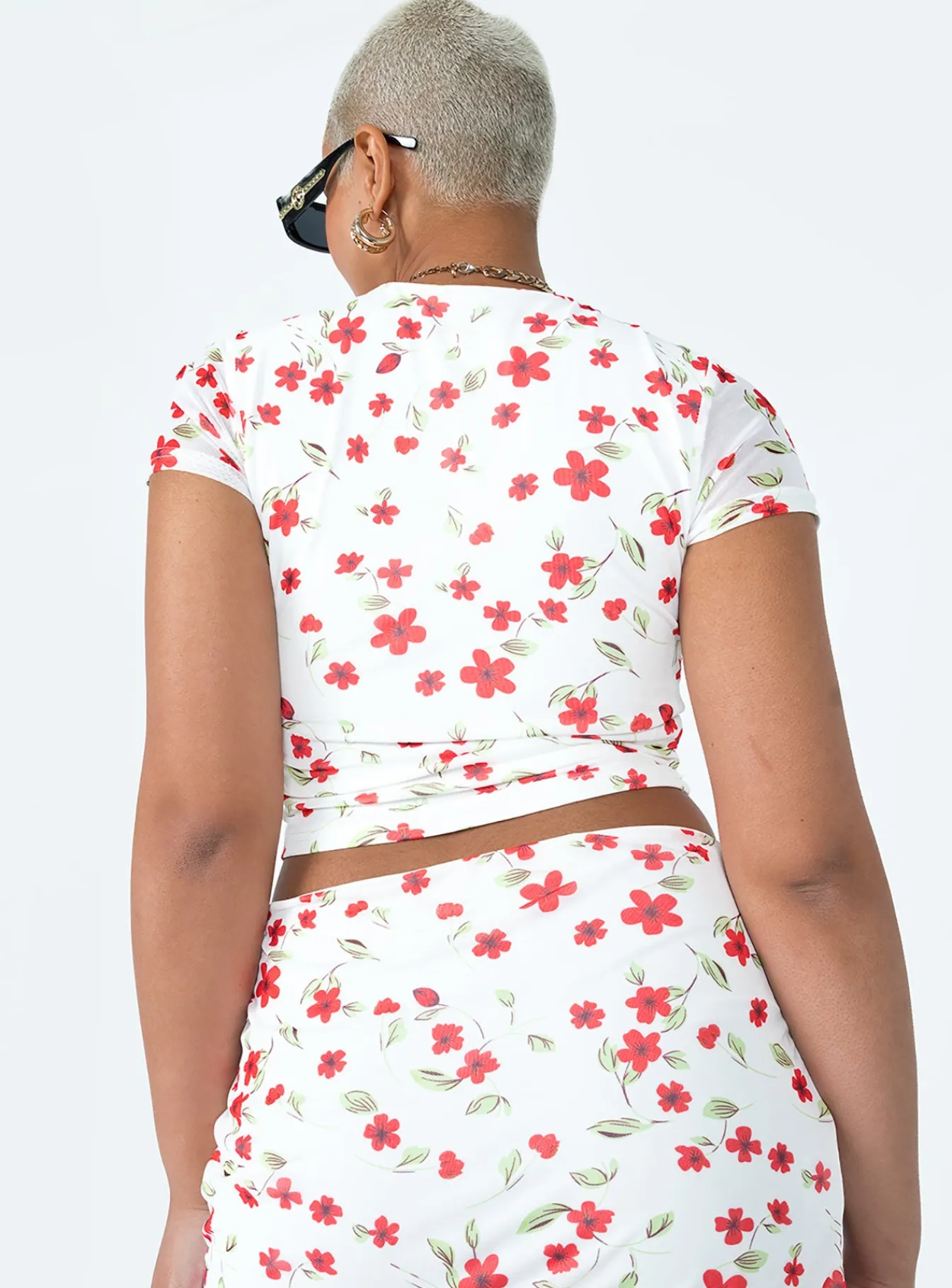 Princess Polly Bold Move Top White Floral Clearance