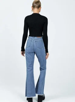 Princess Polly Bolsena Flared Mid Washjean   Denim Cheap
