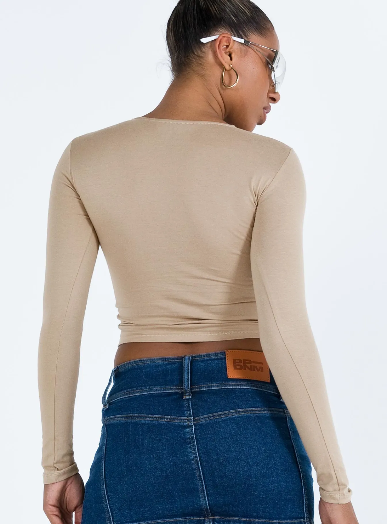 Princess Polly Bonja Top Dove Beige Best Sale
