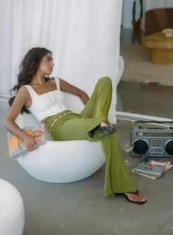 Princess Polly Boogie Pants  Green Fashion