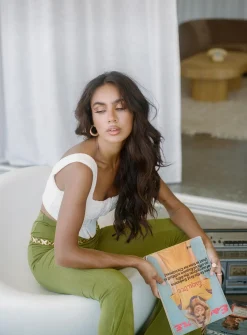 Princess Polly Boogie Pants  Green Fashion