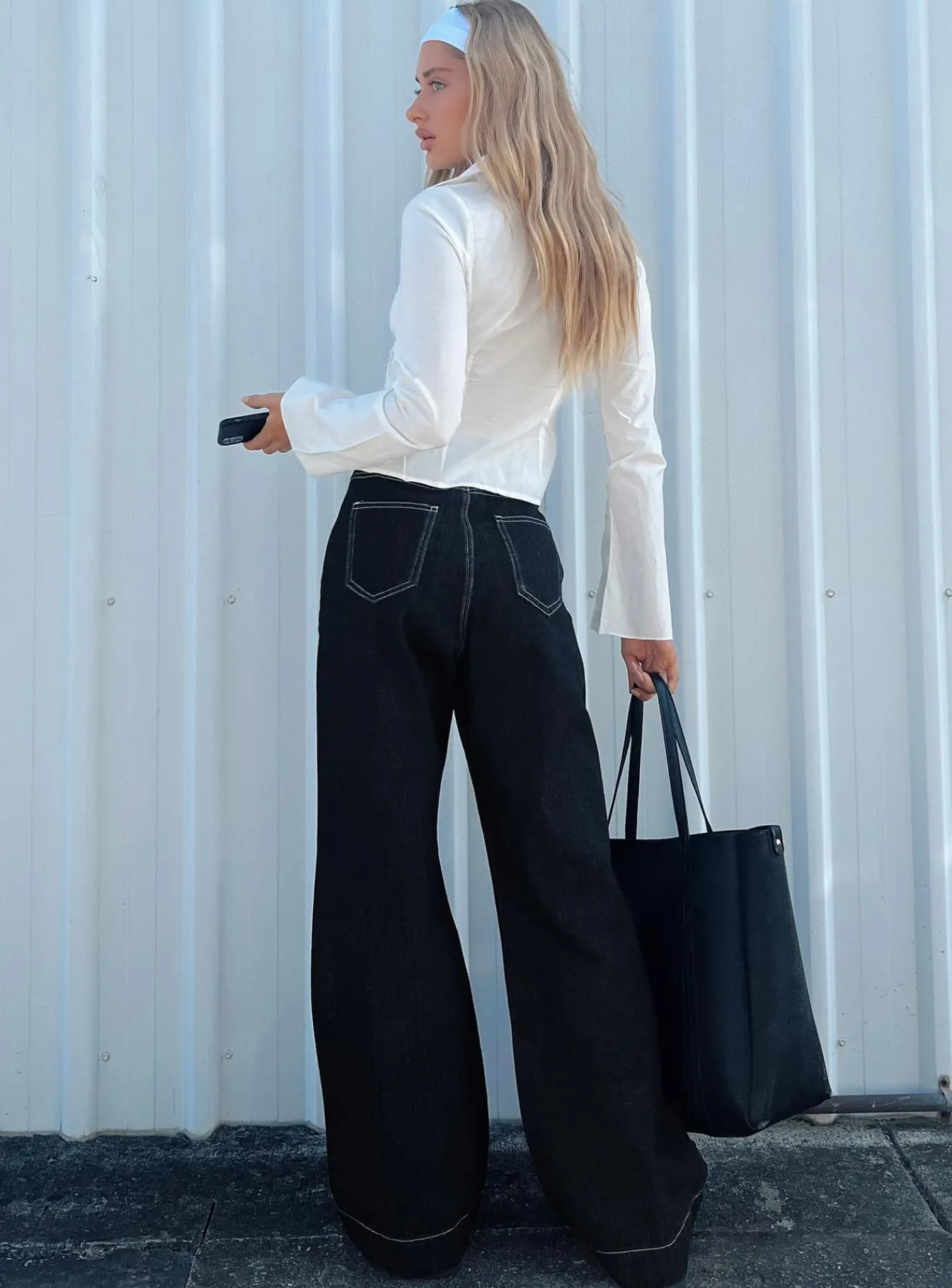 Princess Polly Boorala Wide Leg Jeans Dark Wash Denim Sale