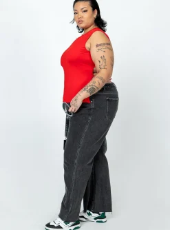 Princess Polly Boundless Denim Jeanscurve   Black Shop