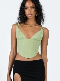 Princess Polly Bovelli Top  Green Outlet