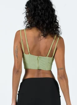 Princess Polly Bovelli Top  Green Outlet
