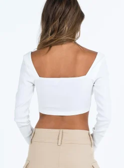 Princess Polly Boyce Long Sleeve Top White Shop