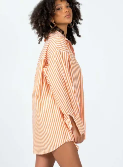 Princess Polly Boyfriend Shirt Orange Sale