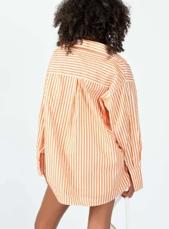 Princess Polly Boyfriend Shirt Orange Sale