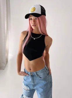 Princess Polly Bracey Top  Black Hot