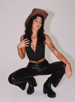 Princess Polly Braden Pant  Black Hot