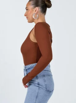 Princess Polly Bray Bolero Tank Bodysuit  Brown Cheap