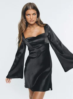 Princess Polly Braydon Long Sleeve Mini Dress  Black Outlet