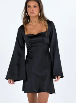 Princess Polly Braydon Long Sleeve Mini Dress  Black Outlet
