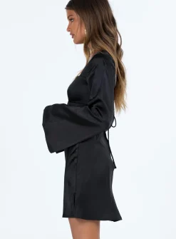 Princess Polly Braydon Long Sleeve Mini Dress  Black Outlet
