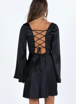 Princess Polly Braydon Long Sleeve Mini Dress  Black Outlet