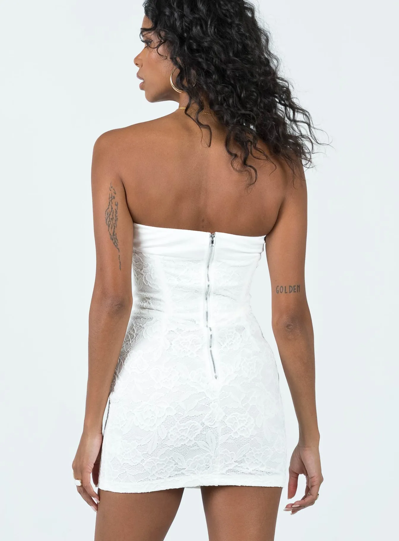 Princess Polly Brea Strapless Mini Dress White Hot