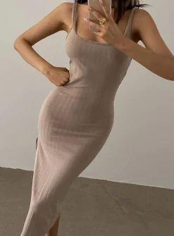 Princess Polly Breanna Midi Dress Brown Shop