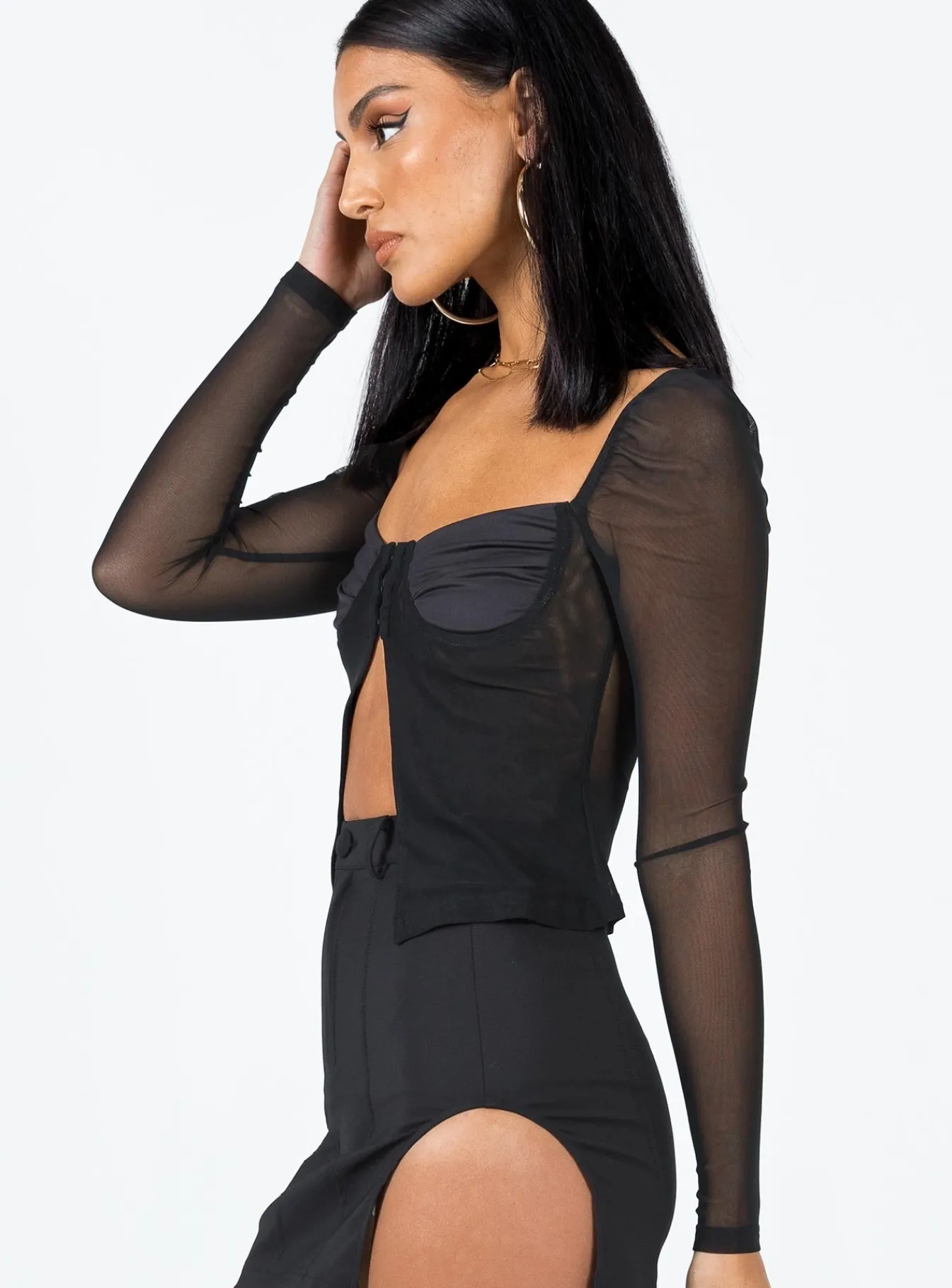Princess Polly Bremmer Long Sleeve Top Black Hot