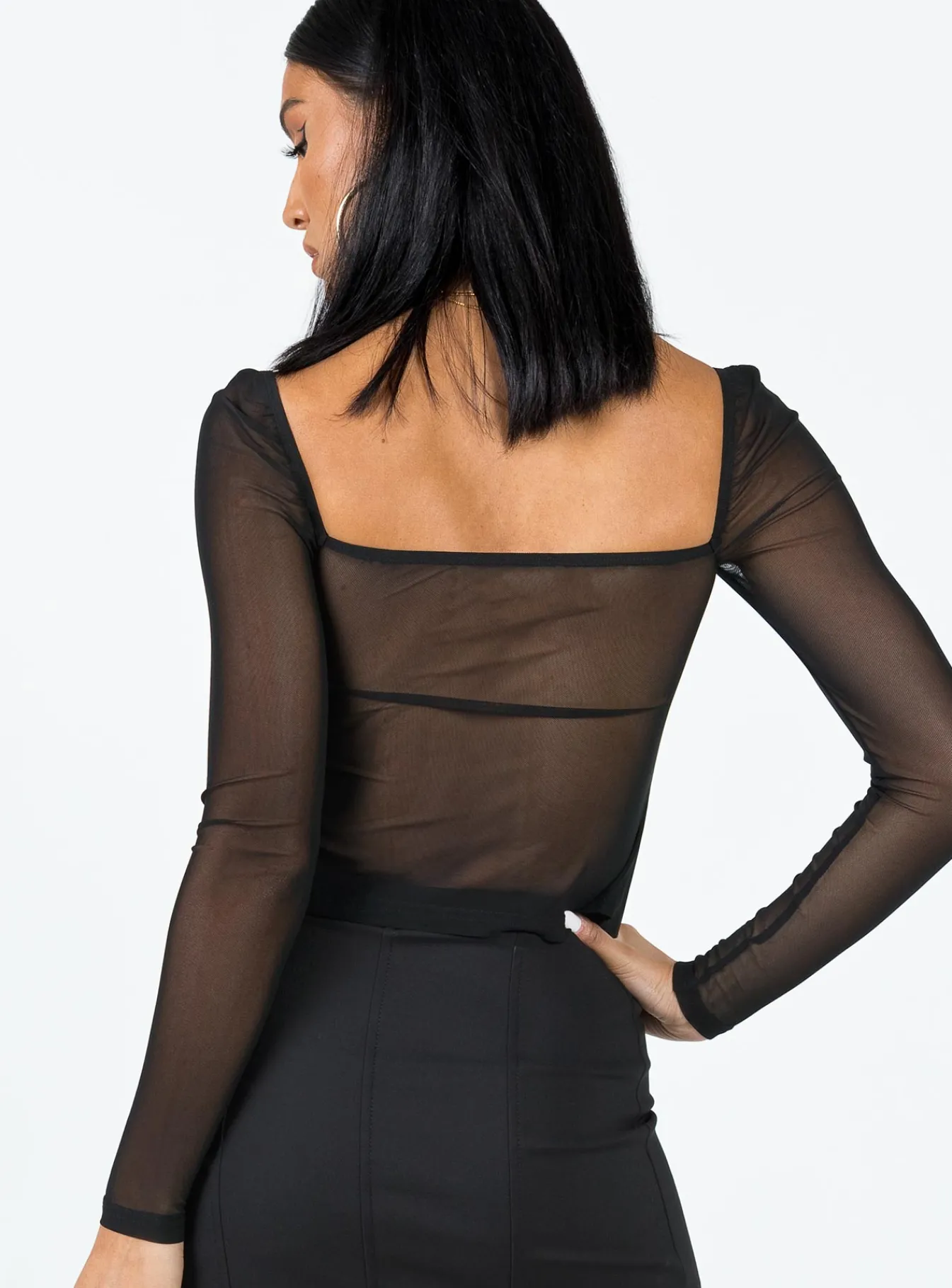 Princess Polly Bremmer Long Sleeve Top Black Hot