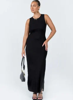 Princess Polly Brenly Mesh Maxi Dress  Black Sale