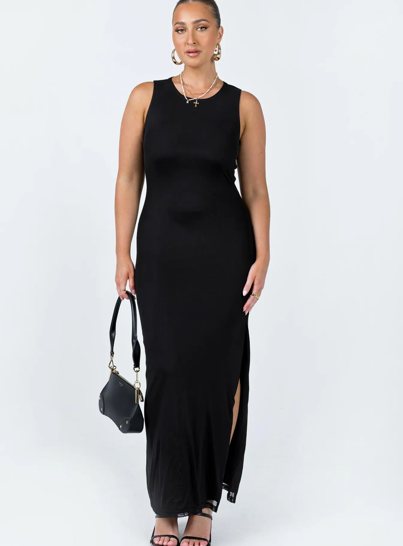 Princess Polly Brenly Mesh Maxi Dress Black Sale