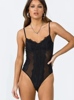 Princess Polly Brentwood Bodysuit  Black Sale