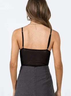 Princess Polly Brentwood Bodysuit  Black Sale