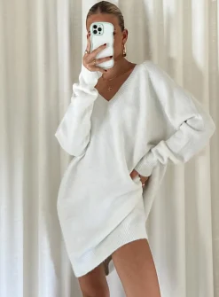 Princess Polly Breslin Sweater Dress  Beige Sale
