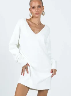 Princess Polly Breslin Sweater Dress Beige Sale