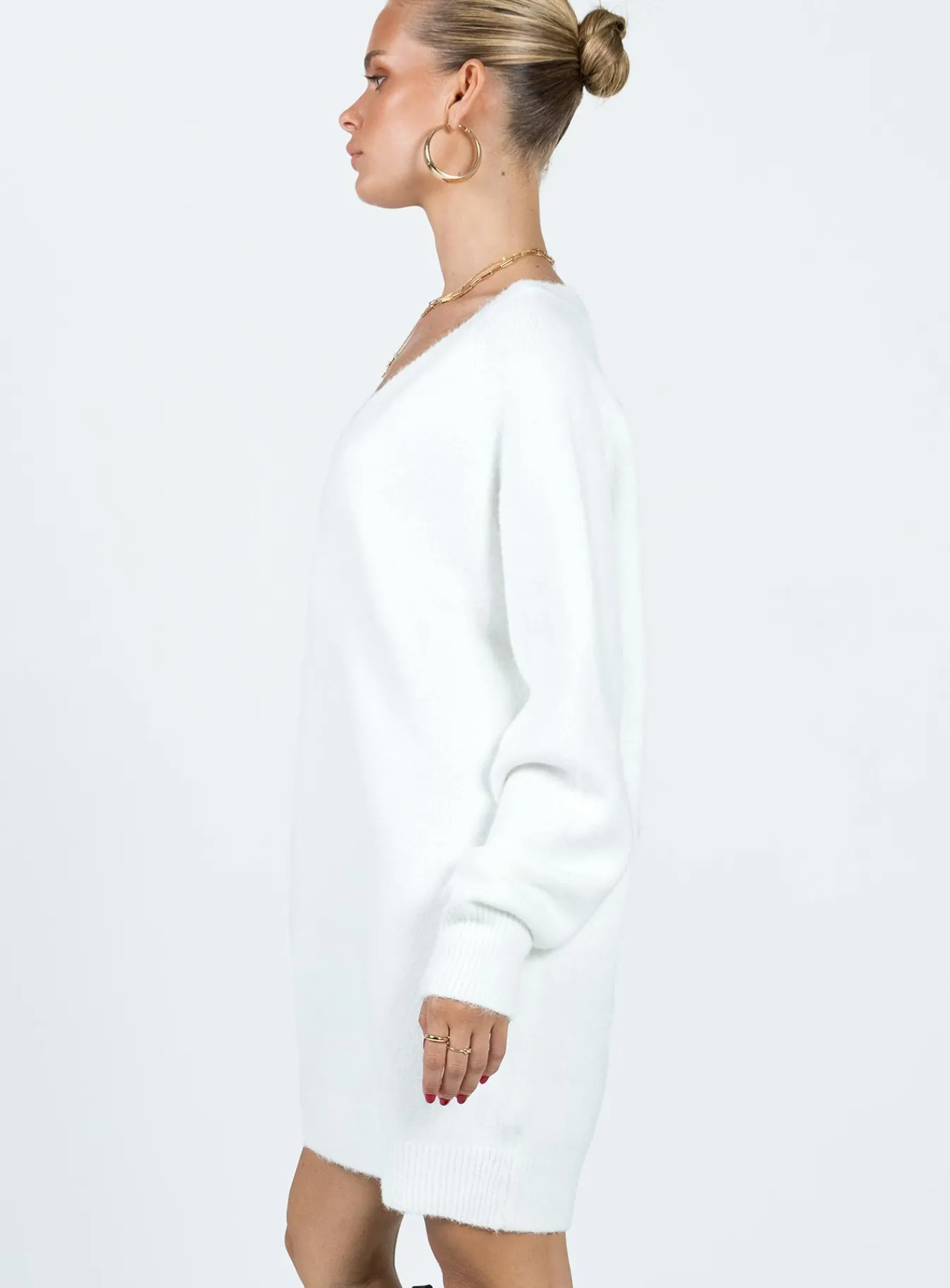 Princess Polly Breslin Sweater Dress Beige Sale