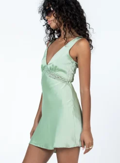 Princess Polly Briannar Mini Dress  Sage Cheap