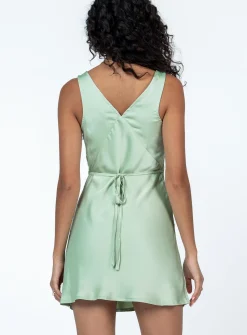 Princess Polly Briannar Mini Dress  Sage Cheap