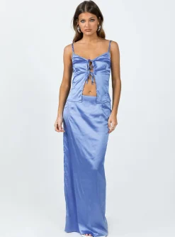 Princess Polly Brianne Maxi Skirt  Blue Flash Sale
