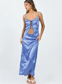 Princess Polly Brianne Maxi Skirt  Blue Flash Sale