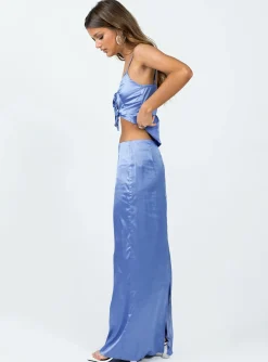 Princess Polly Brianne Maxi Skirt  Blue Flash Sale